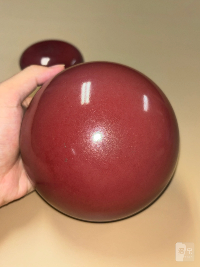 清雍正 霁红釉围棋罐 - 图9